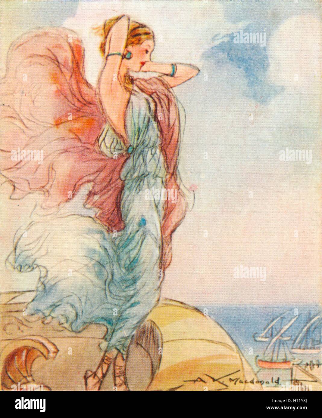 Hélène de Troie, fille de Zeus et Leda, 1937. Artiste Alexander K MacDonald Photo Stock Alamy
