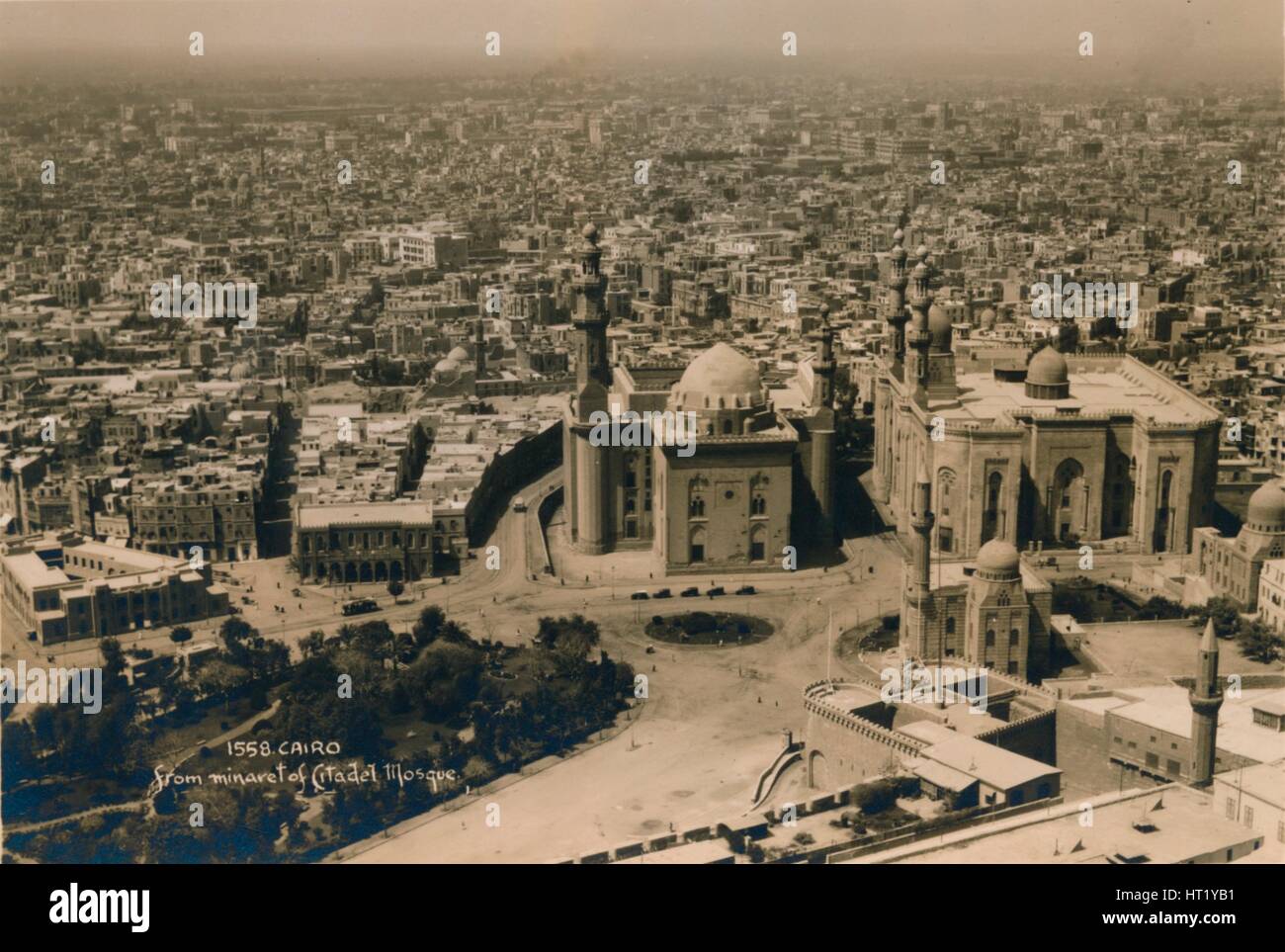 Le Caire, du minaret de la mosquée de La Citadelle, 1936. Artiste : Inconnu Banque D'Images