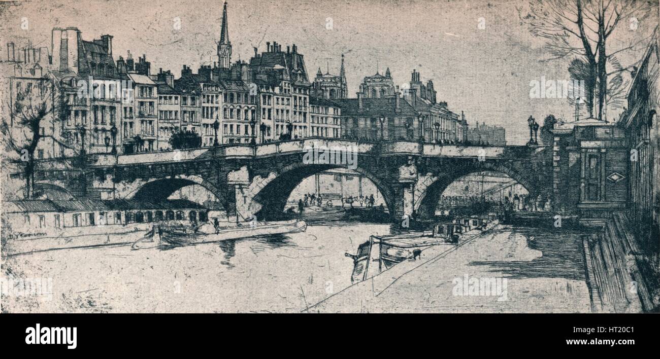 'Pont Neuf : une plaque de l'ensemble Paris', 1904. Artiste : David Young Cameron. Banque D'Images