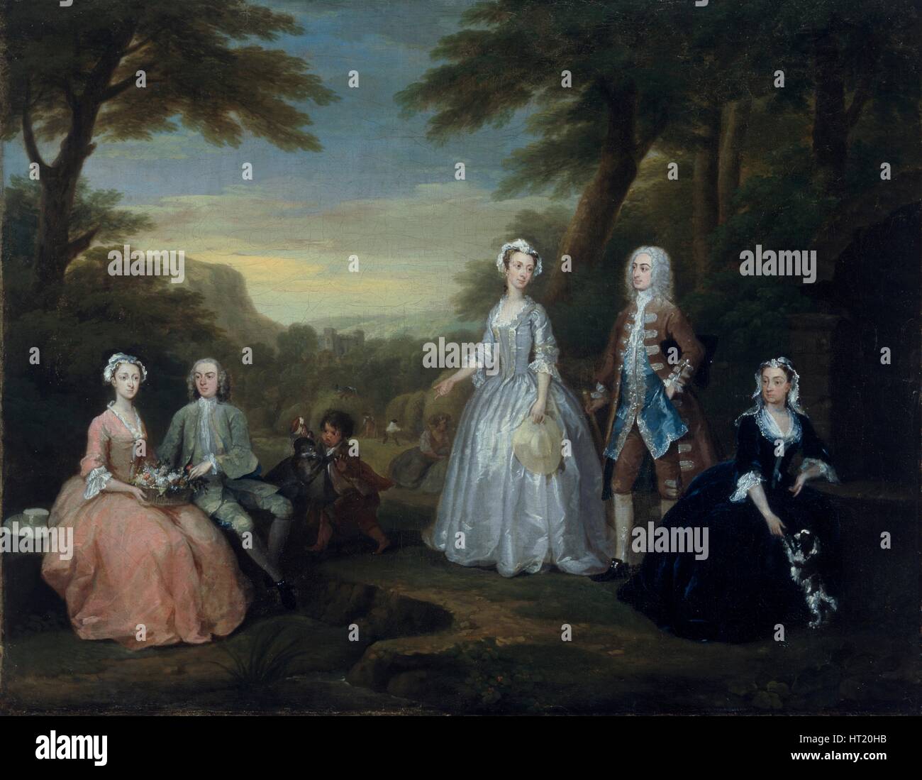 "La famille Jones morceau de Conversation', 1730. Artiste : William Hogarth. Banque D'Images