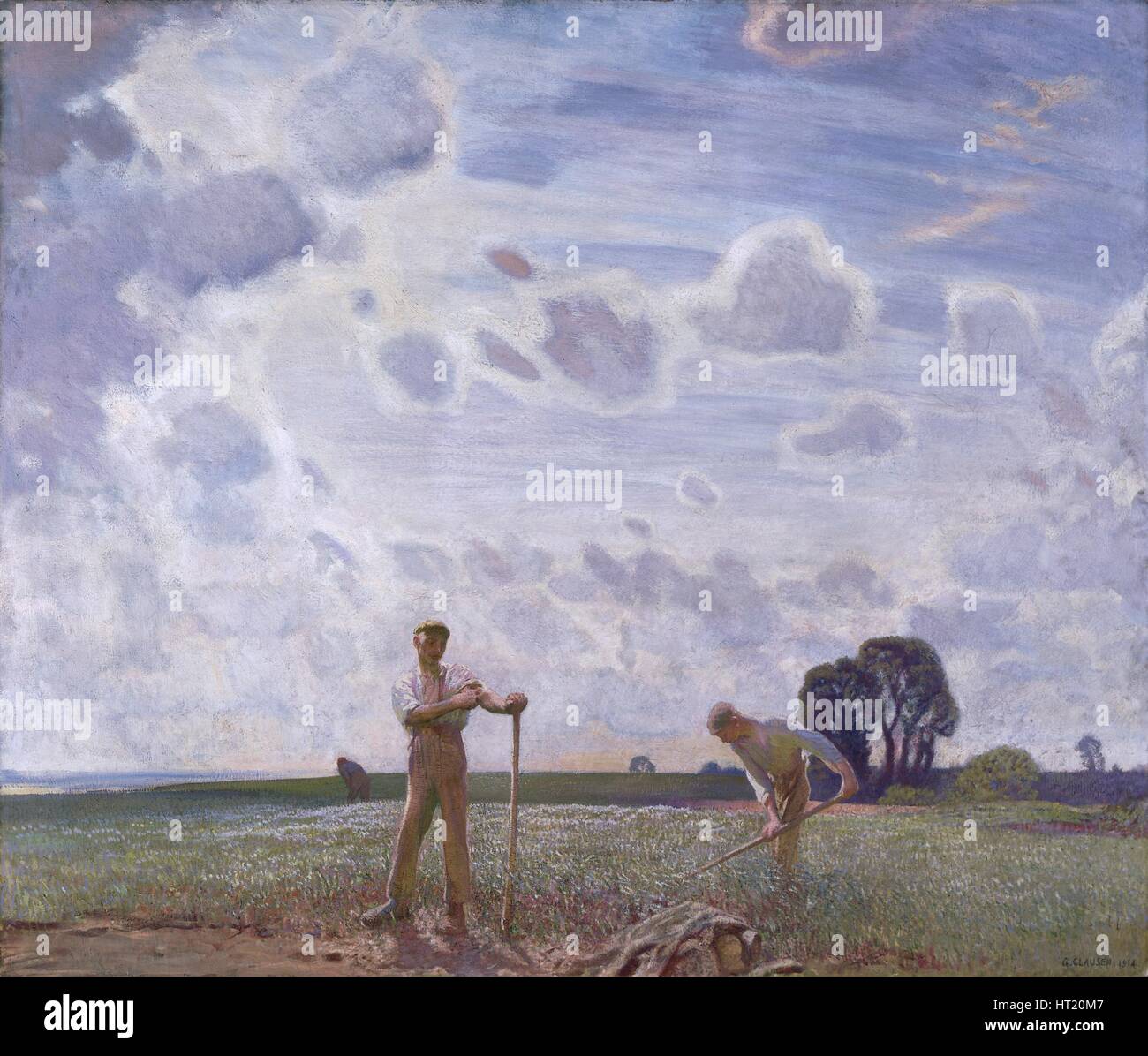 "Dans les champs en juin', 1914. Artiste : George Clausen. Banque D'Images