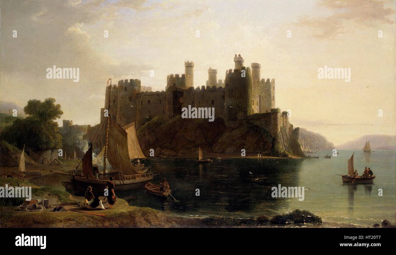 'Conway Castle', 1789-1837. Artiste : William Daniell. Banque D'Images