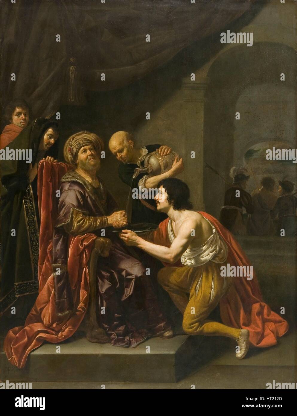 Pilate s'en lave les mains', 1627-1671. Artistes : Ponce Pilate, Jésus Christ, Jan van Bijlert. Banque D'Images