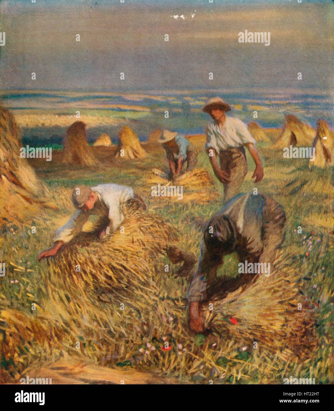 "Lier les gerbes", 1902, (1923). Artiste : George Clausen. Banque D'Images