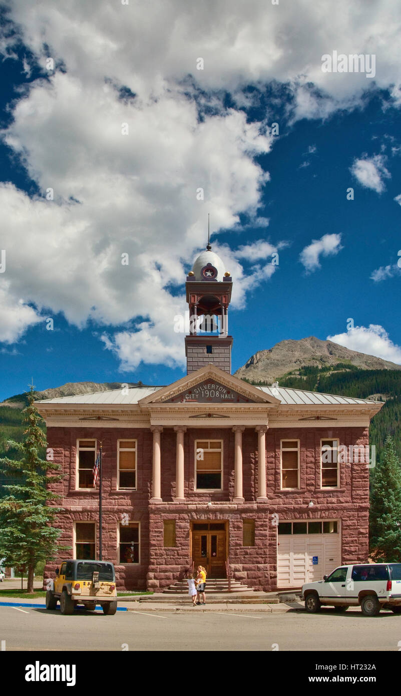 Hôtel de ville historique, style néoclassique, sur Greene Street, Silverton, Colorado, ÉTATS-UNIS Banque D'Images