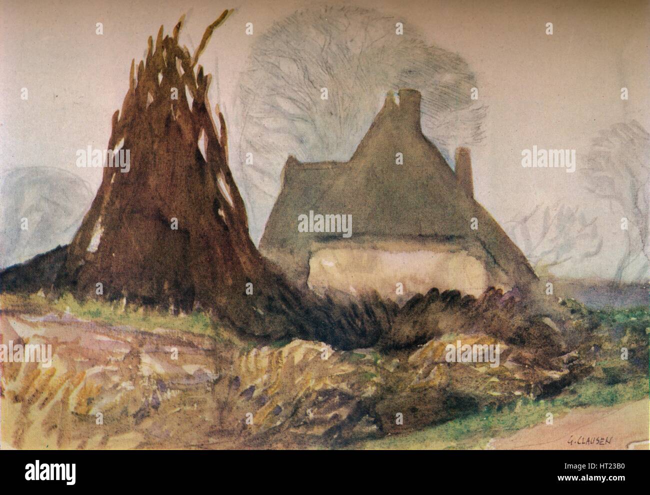 Woodman's 'cottage', c et 20e siècle (1931). Artiste : George Clausen. Banque D'Images