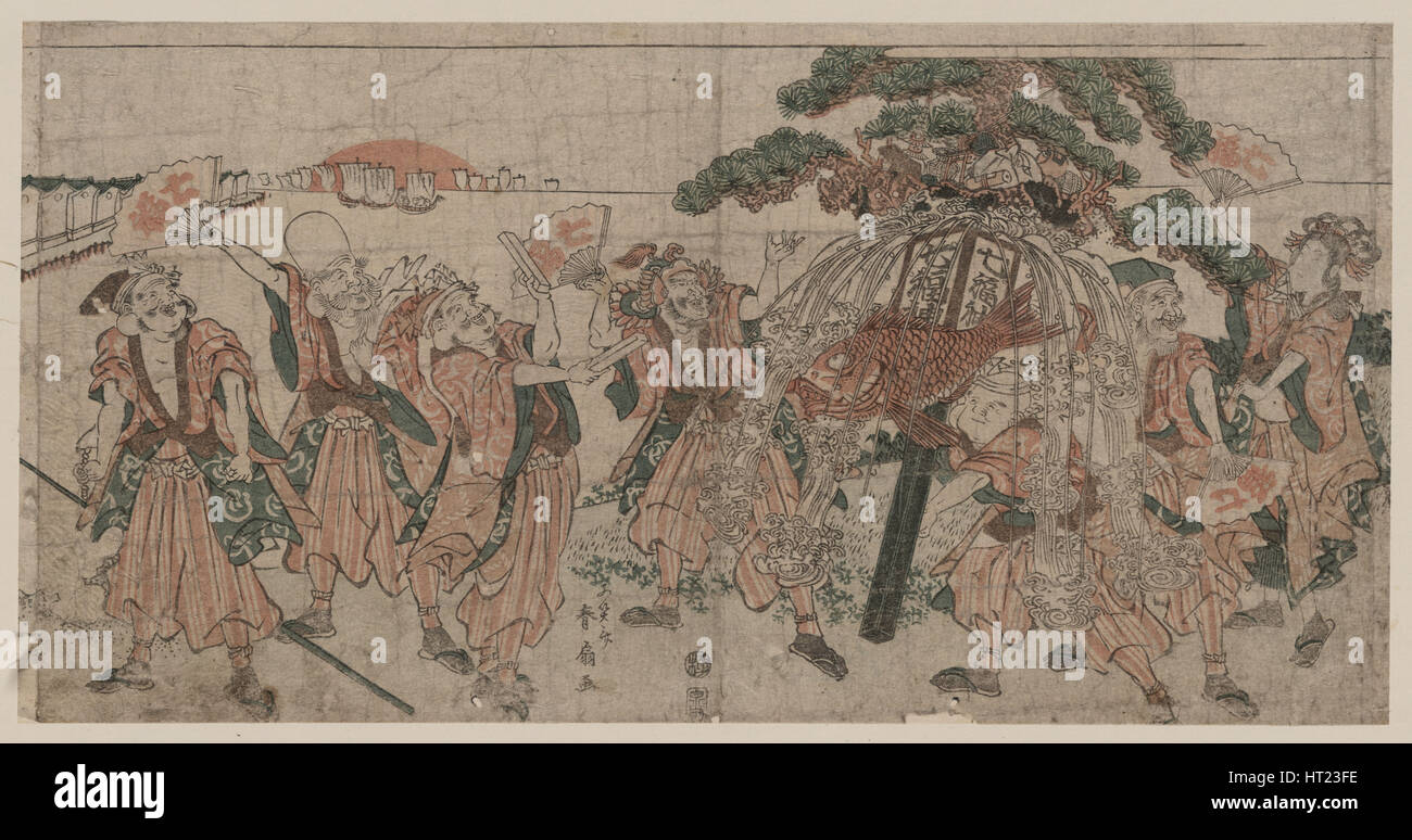 Sept Dieux de la chance, 1810s. Artiste : Shunsen (Shunko II), Katsukawa (1762-1830) Banque D'Images