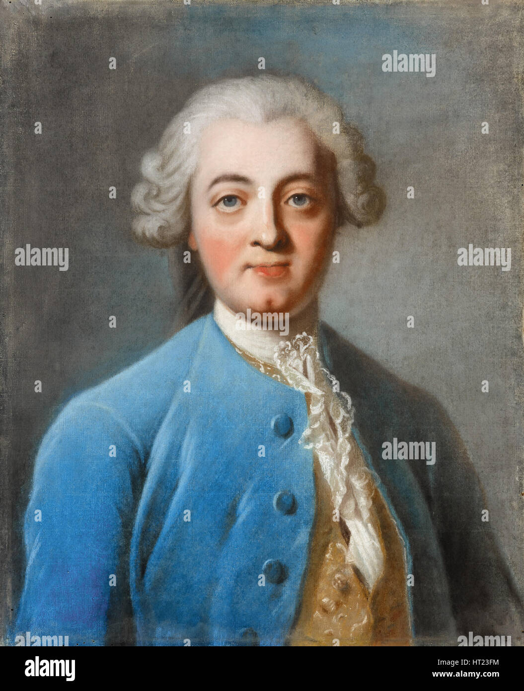 Portrait de Claude Adrien Helvétius (1715-1771). Artiste : Van Loo, Amédée (1719-1795) Banque D'Images