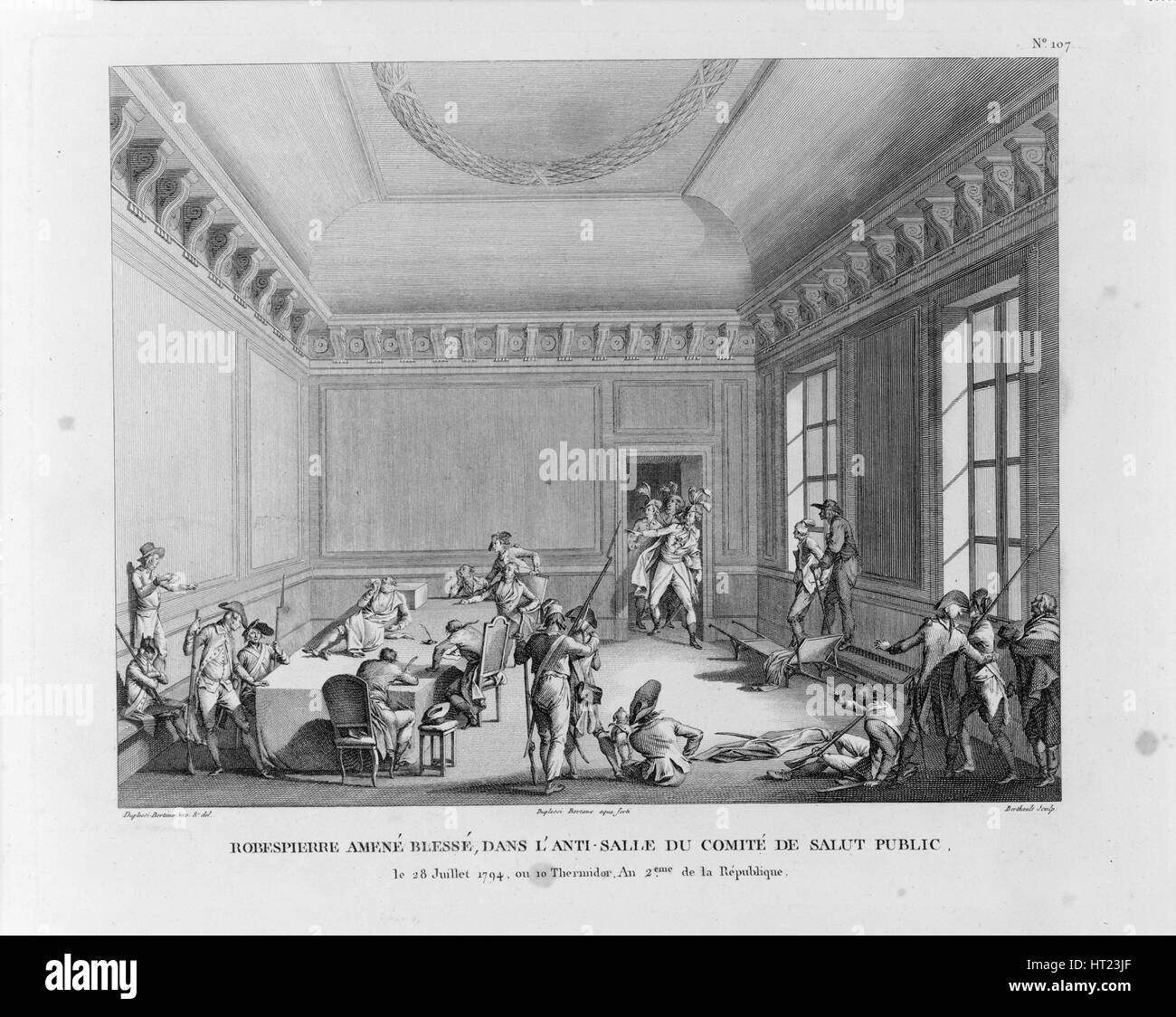 L'arrestation de Robespierre le 27 juillet 1794, 1794. Artiste : Pierre Berthault, Gabriel (1748-1819) Banque D'Images
