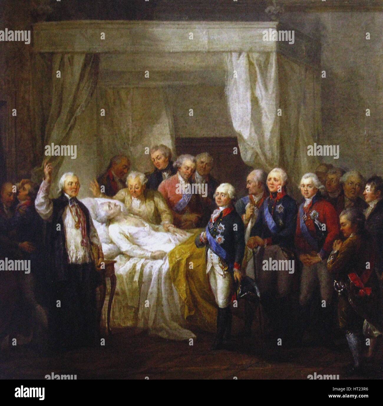 La mort de Stanislas II Auguste Poniatowski, après 1798. Artiste : Marcello Bacciarelli, (1731-1818) Banque D'Images