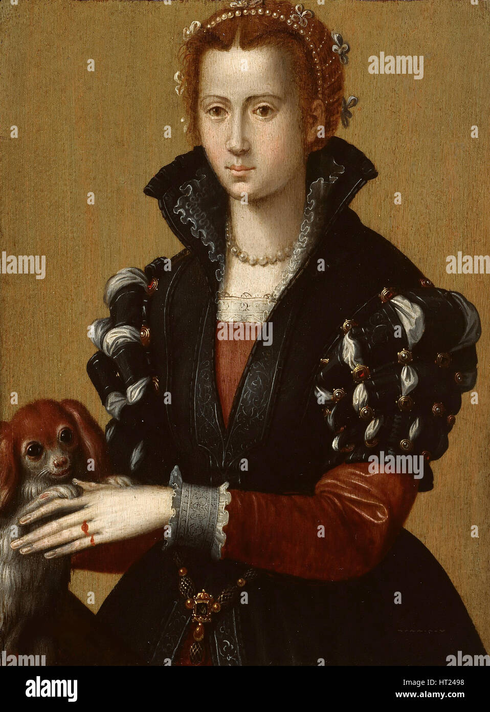 Portrait d'Eléonore de Tolède (1522-1562), ch. 1560. Artiste : Francesco, Alessandro (1535-1607) Banque D'Images