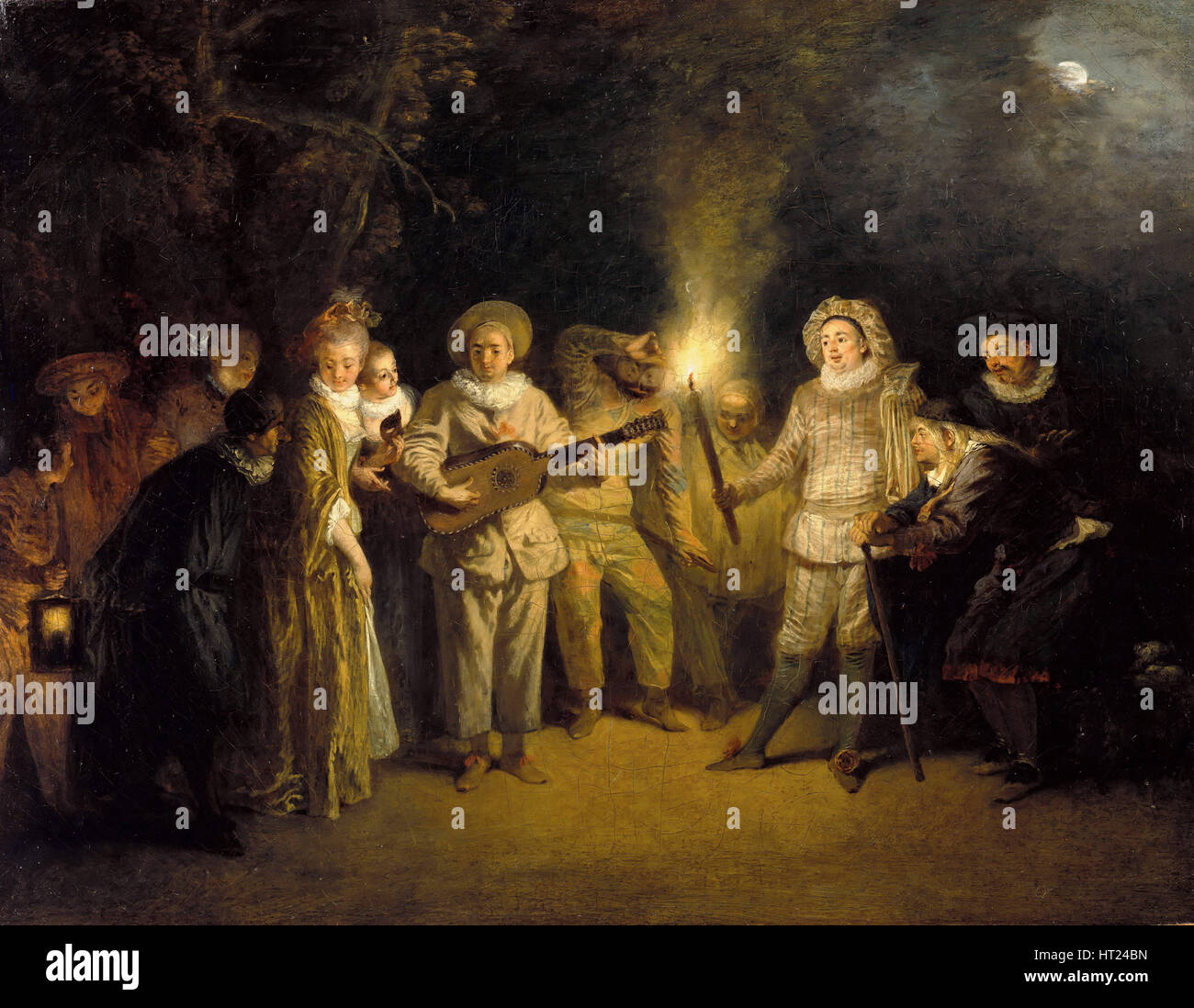 La comédie italienne, après 1716. Artiste : Jean Antoine Watteau, (1684-1721) Banque D'Images