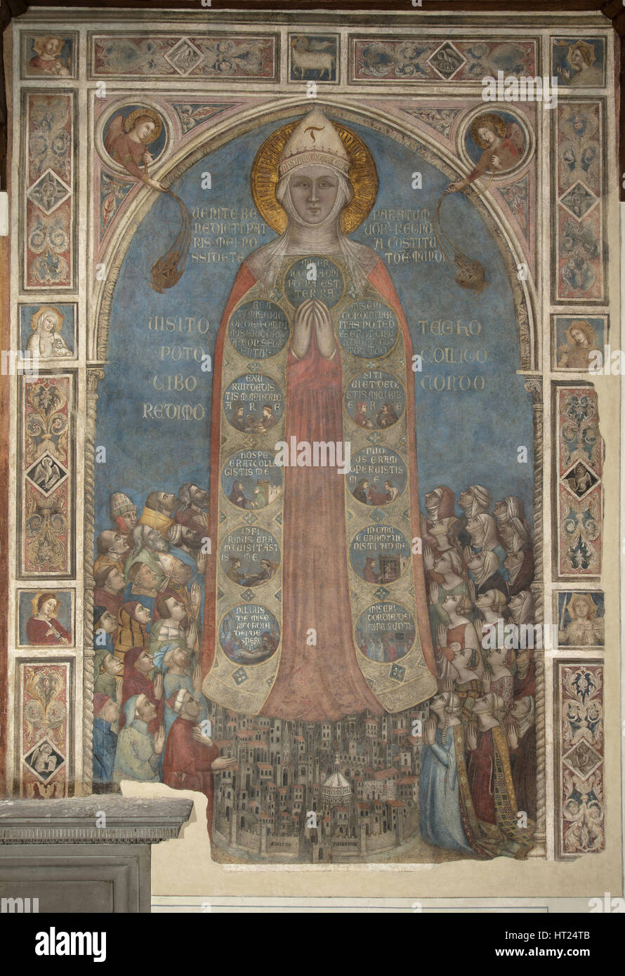 Madonna della Misericordia (Vierge de Pitié), 1342. Artiste : Daddi, Bernardo (1290-1350) Banque D'Images