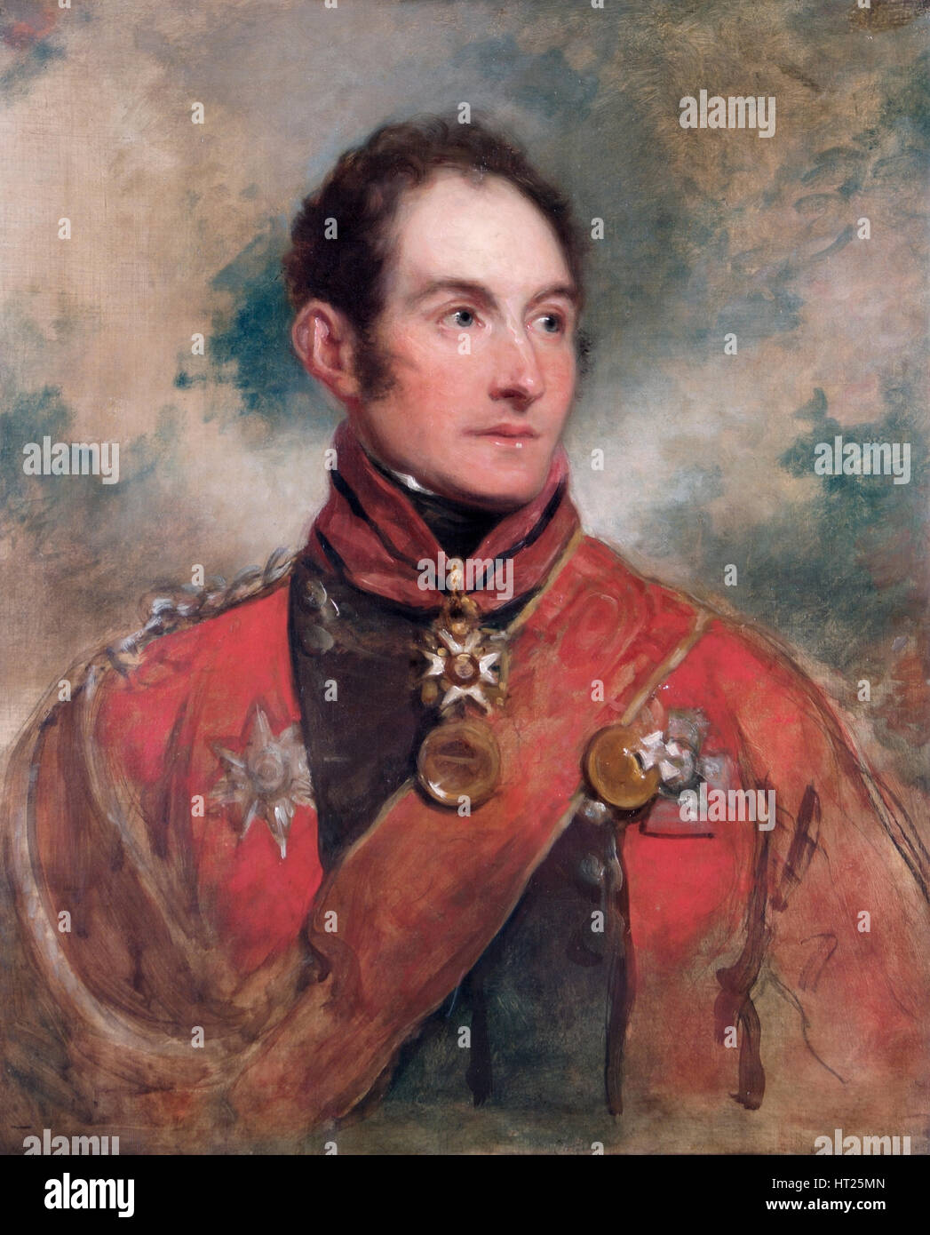 Portrait du lieutenant-général Sir Edward Barnes, soldat britannique, 1818. Artiste : George Dawe. Banque D'Images