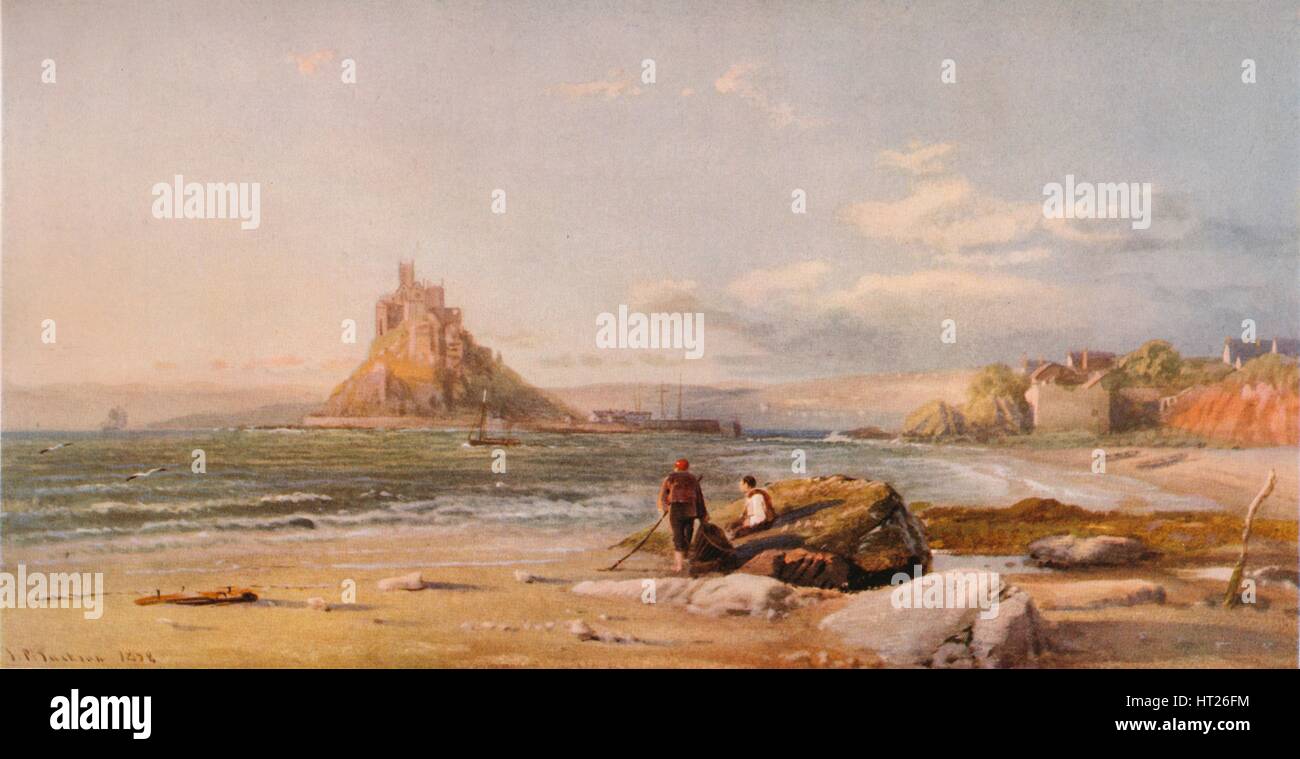 'St. Michael's Mount, Cornwall', 1878. Artiste : Samuel Phillips Jackson. Banque D'Images