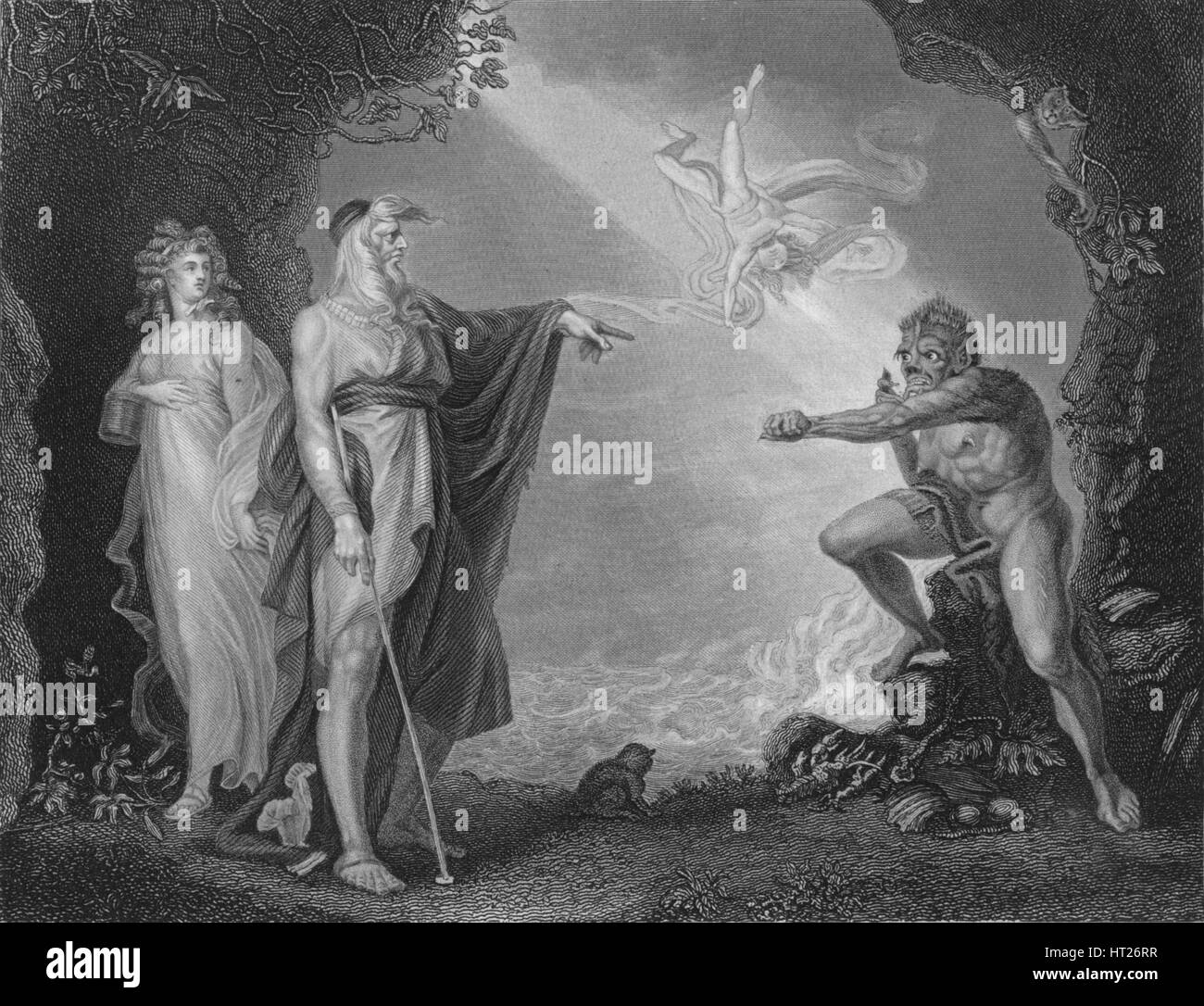 L'Acte I Scène ii de la Tempest, c du xixe siècle. Artiste : Inconnu. Banque D'Images
