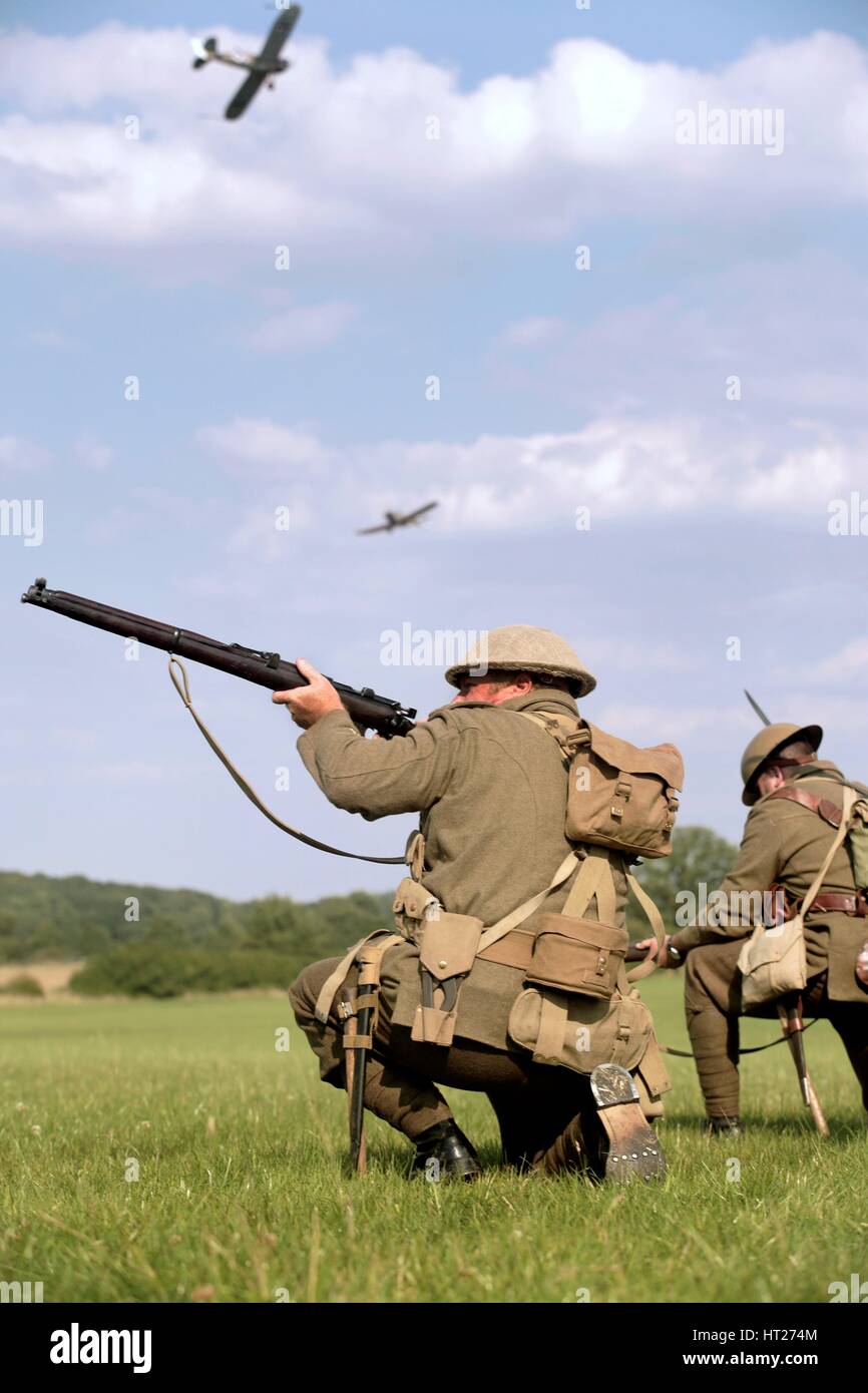 La Première Guerre mondiale, reconstitution d'un événement, festival de l'histoire, Kelmarsh Hall, le Northamptonshire, 2007. Artist : Grigg. Banque D'Images