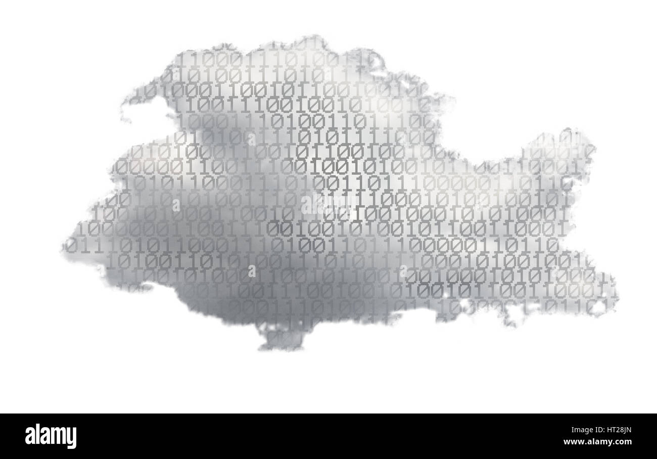 Notion de droit pour le cloud computing et les applications en ligne montrant l'intérieur de la plate-forme de services web de bits et isolé contre white Banque D'Images