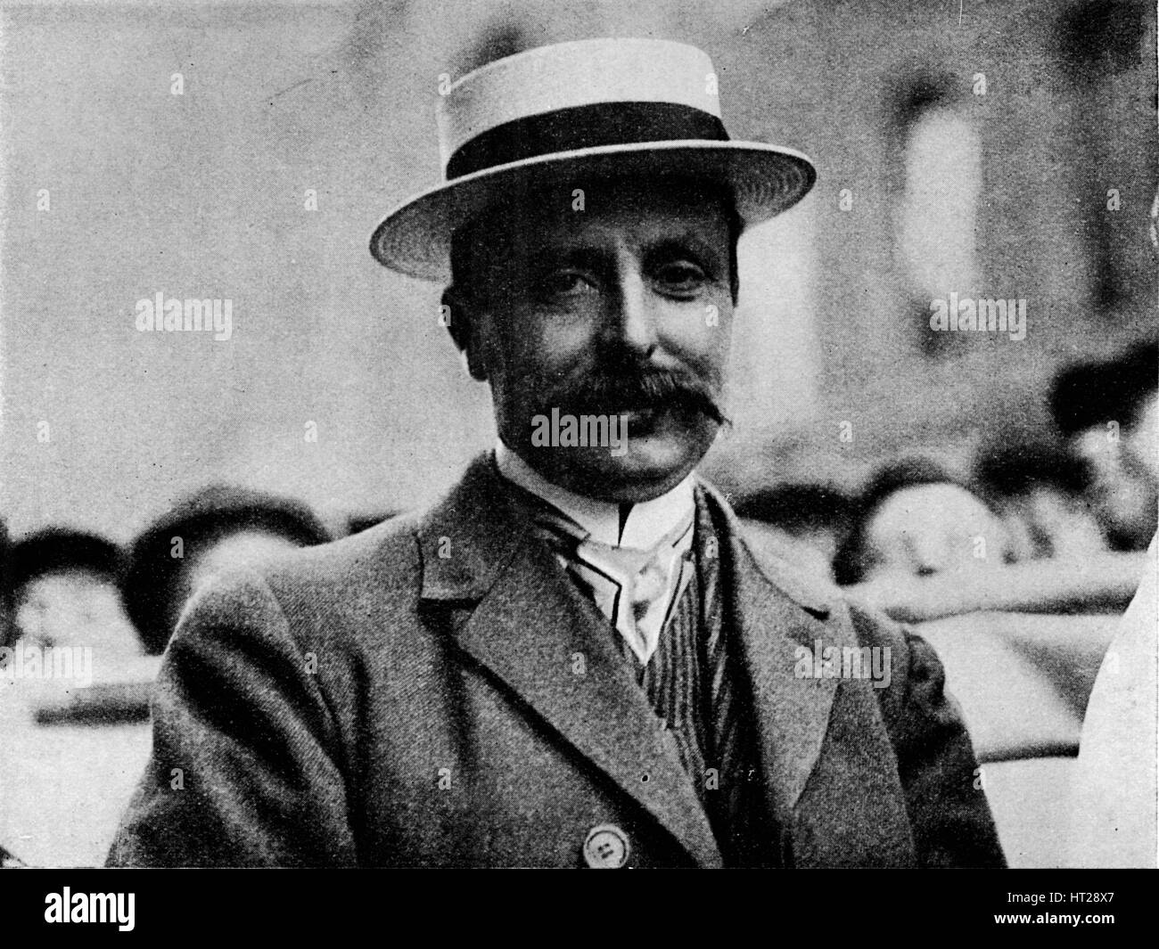 Le conquérant de la chaîne : Louis Blériot, 1909 (1933). Artiste : billet avion Photo. Banque D'Images