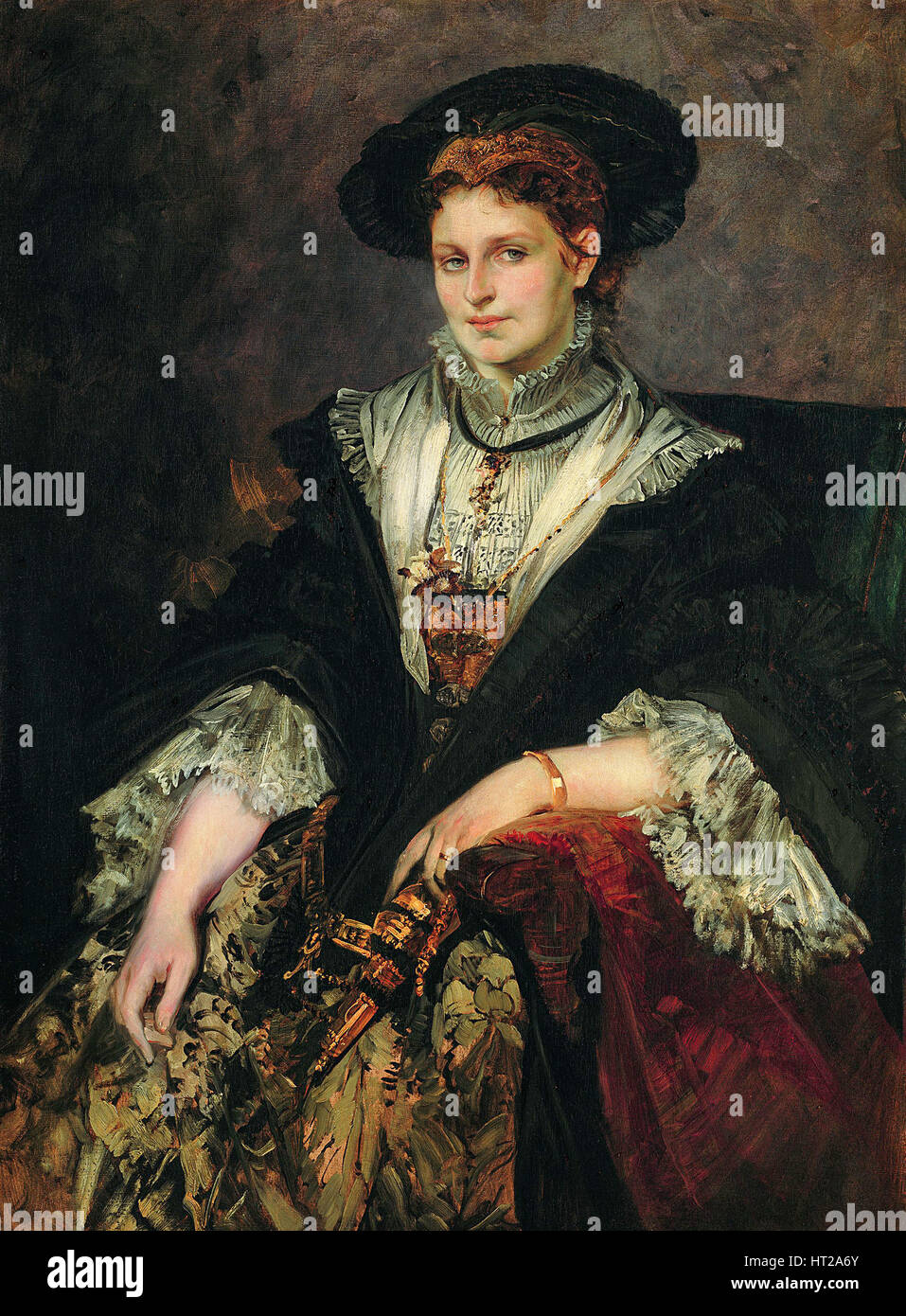 Portrait de Bertha von Piloty, 1872-1873. Artiste : Hans Makart, (1840-1884) Banque D'Images
