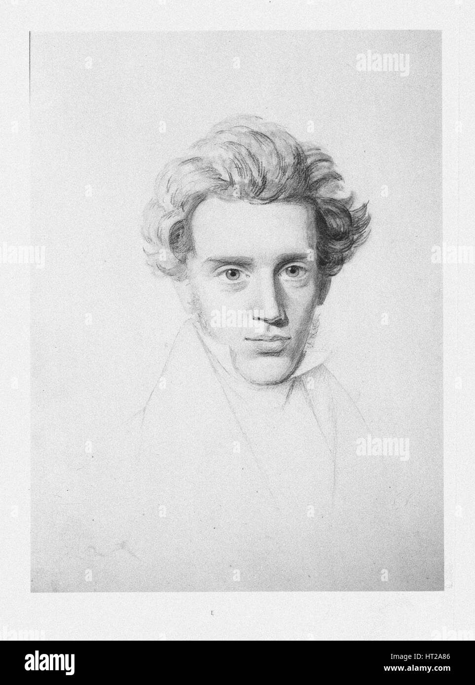 Søren Kierkegaard (1813-1855), ch. 1840. Artiste : Kierkegaard, Niels Christian (1806-1882) Banque D'Images