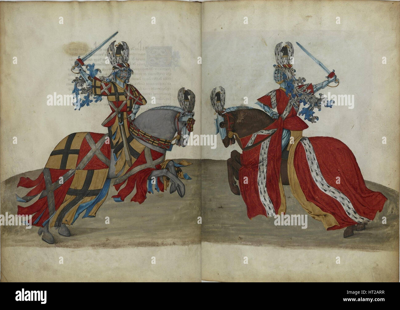 Le Livre des tournois de René d'Anjou, ca 1447. Artiste : Anonyme Banque D'Images