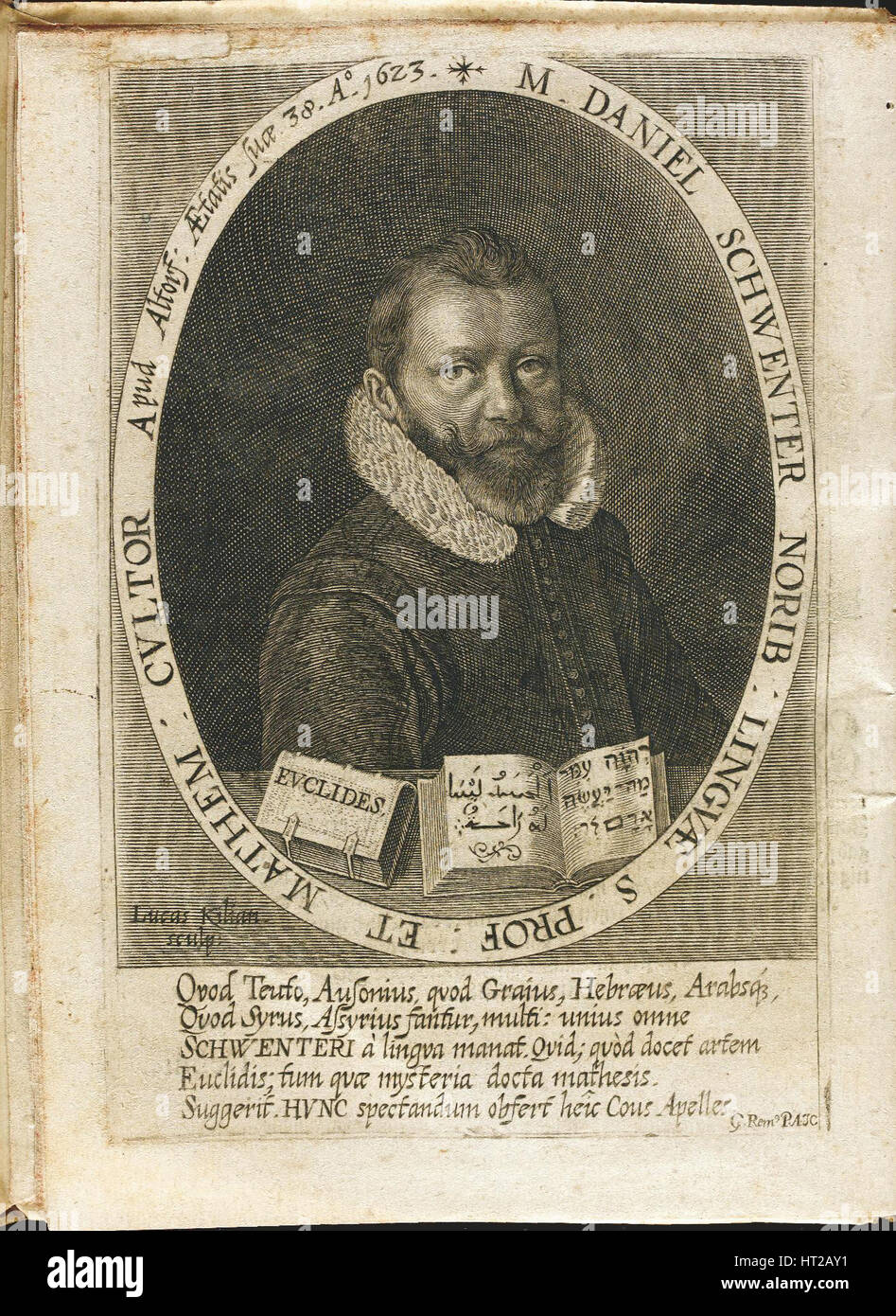 Portrait de Daniel Schwenter (1585-1636). Artiste : Kilian, Lucas (1579-1637) Banque D'Images