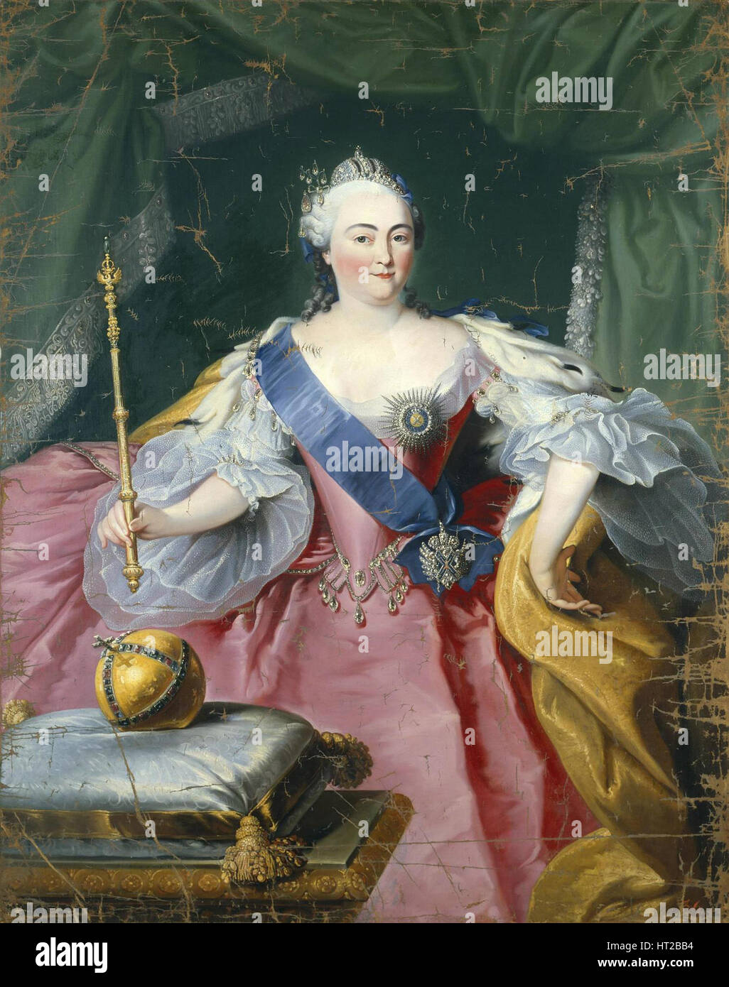 Portrait de l'Impératrice Elisabeth (1709-1762), années 1750. Artiste : Prenner, Georg Kaspar, von (1720-1766) Banque D'Images