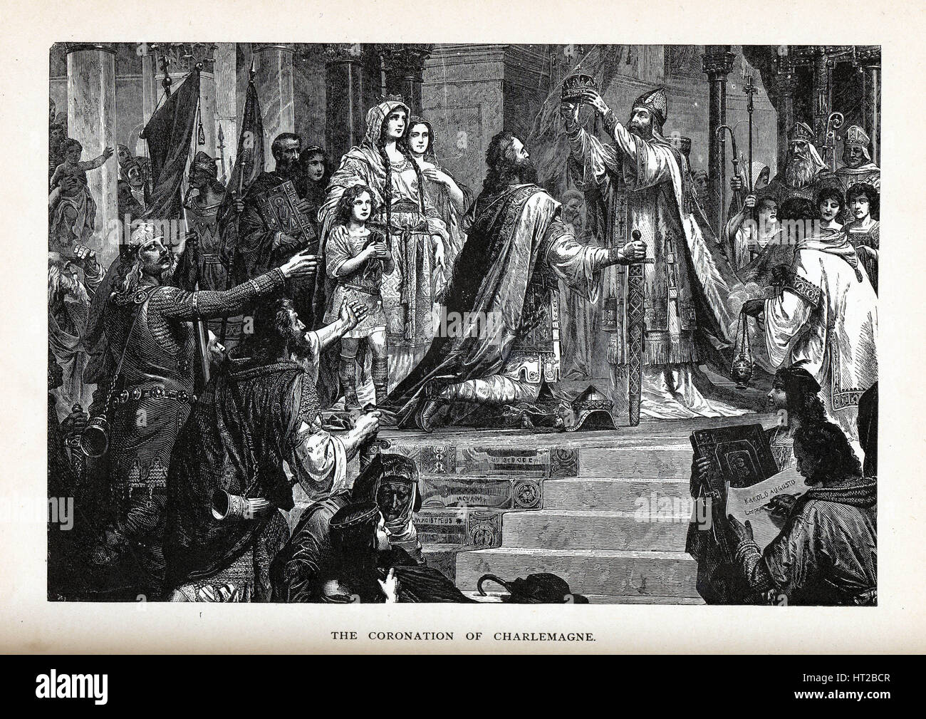Le couronnement de Charlemagne, 1882. Artiste : Anonyme Banque D'Images