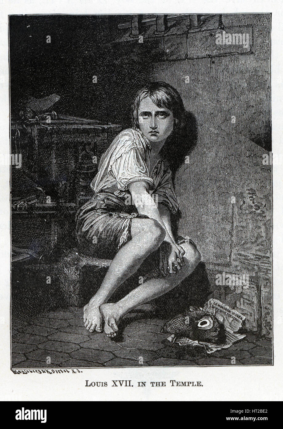 Louis XVII au Temple, 1882. Artiste : Oertel, Kaspar (1840- ?) Banque D'Images