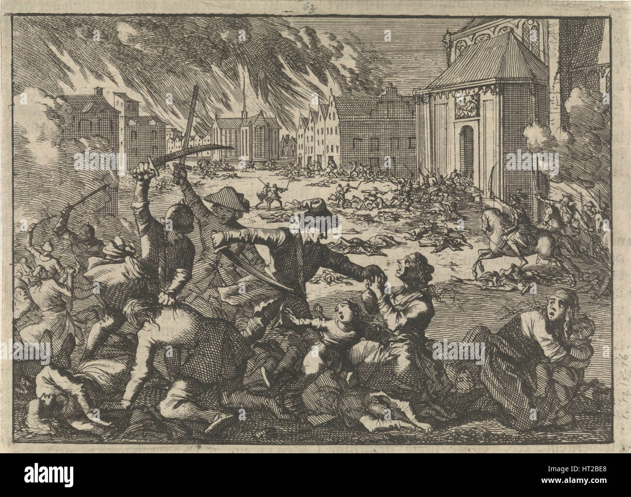 Sac de Magdebourg, 1698. Artiste : Aa, Pieter van der (1659-1733) Banque D'Images