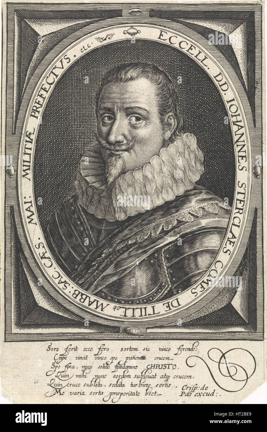 Portrait de Johann Tserclaes, comte de Tilly. Artiste : Passe, Crispijn van de, l'ancien (1564-1637) Banque D'Images