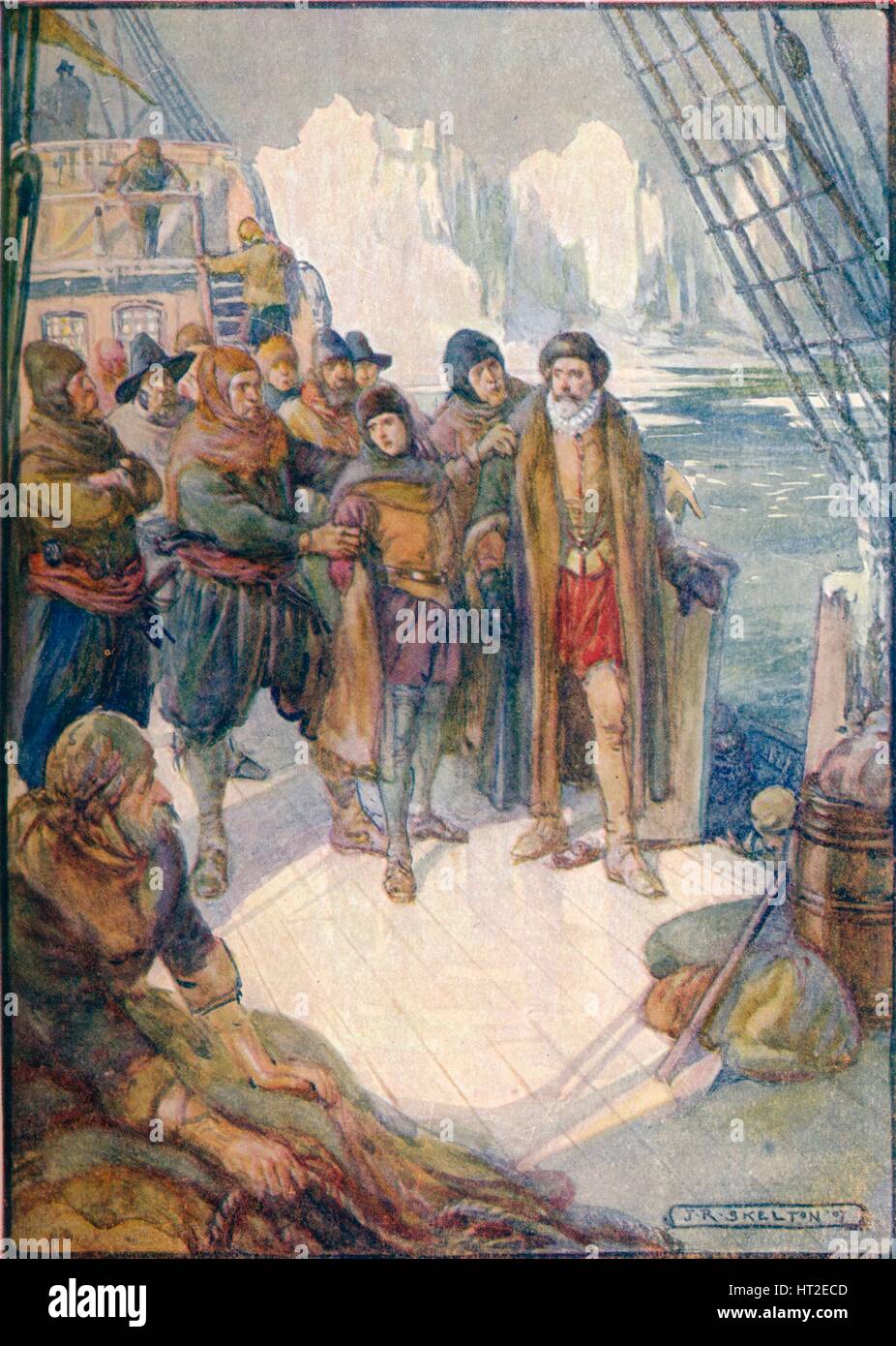 "Ces hommes cruels destinés à leur tour à la dérive d'Hudson sur les eaux glacées", 1907, (c1920). Artiste : Joseph Ratcliffe Skelton. Banque D'Images