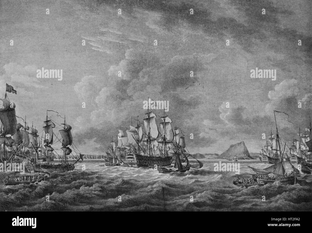 'Howe à Gibraltar", c1785. Artiste : Richard Paton. Banque D'Images