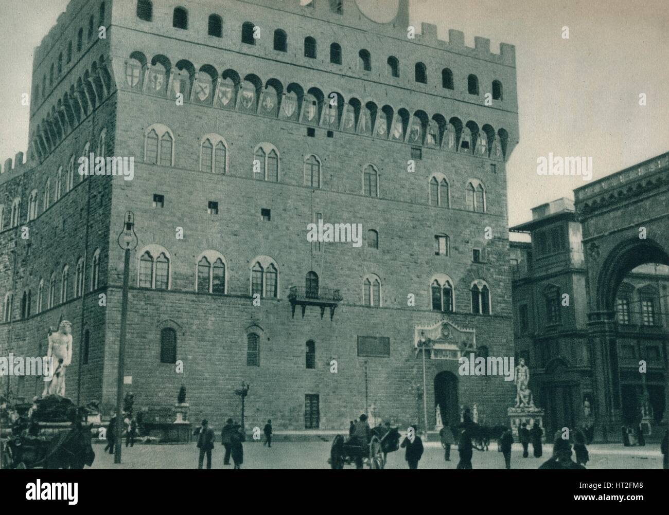 Palazzo Vecchio, Piazza della Signoria, Florence, Italie, 1927. Artiste : Eugen Poppel. Banque D'Images