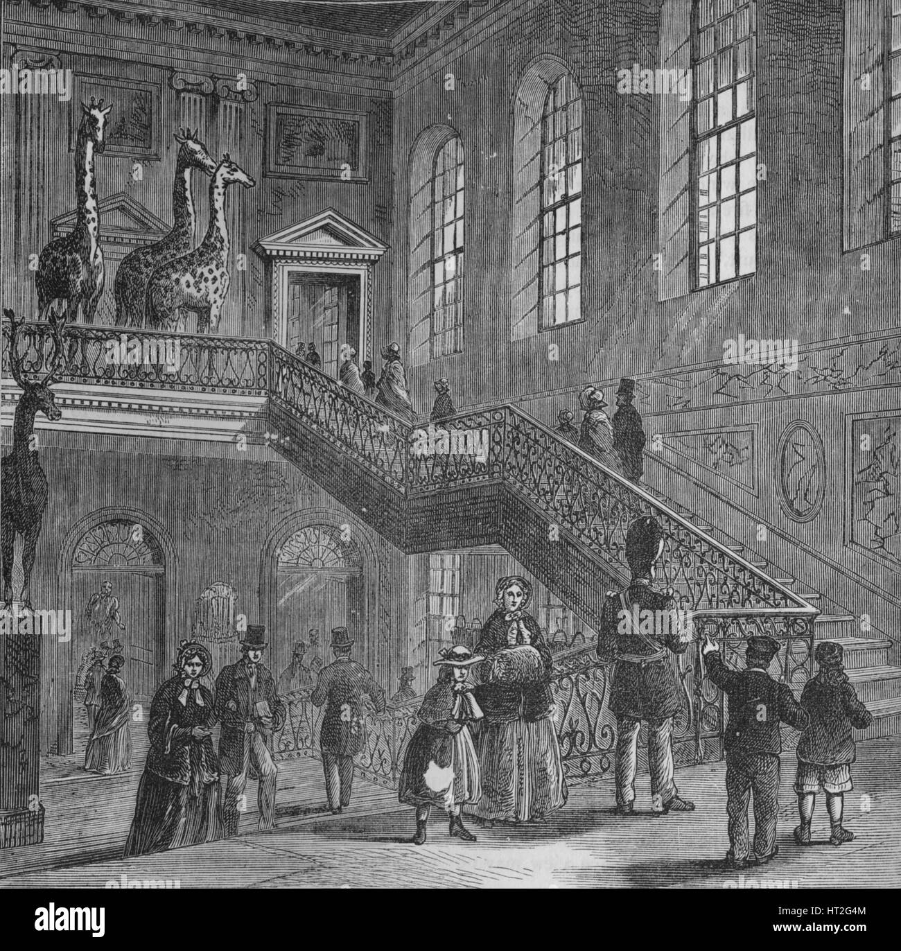 Grand escalier de Montagu House, Bloomsbury, London, c1830 (1878). Artiste : Inconnu. Banque D'Images