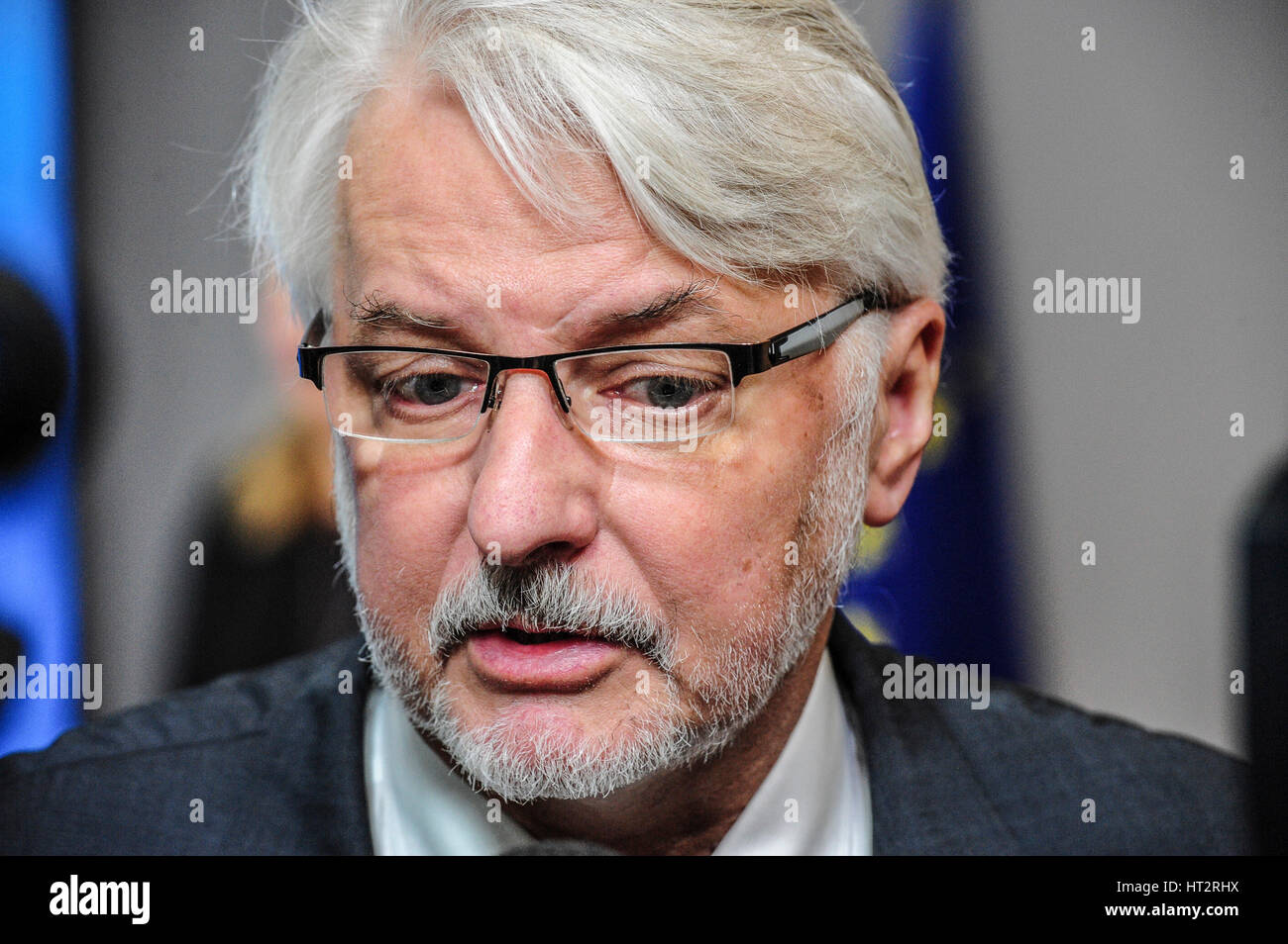 Bruxelles, Belgique. 6Th Mar, 2017. Witold Waszczykowski, Ministre polonais des Affaires étrangères avant la FAC le Conseil des ministres européens des Affaires étrangères à Bruxelles, Belgique le 06.03.2017 par Wiktor Dabkowski Wiktor Dabkowski/crédit : ZUMA Wire/Alamy Live News Banque D'Images