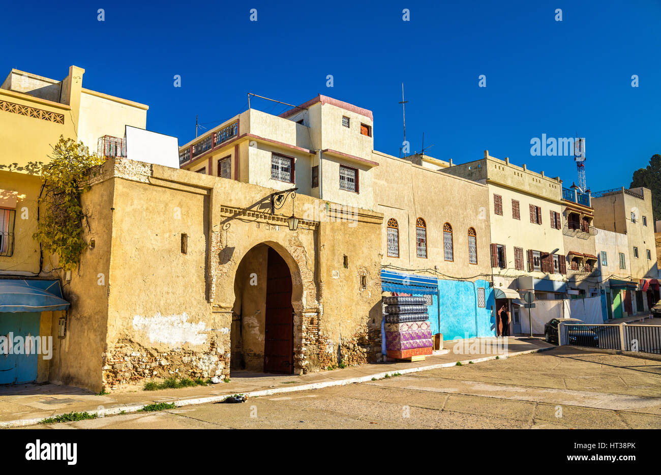 Maisons à Moulay Idriss Zerhoun, une ville du Maroc Banque D'Images