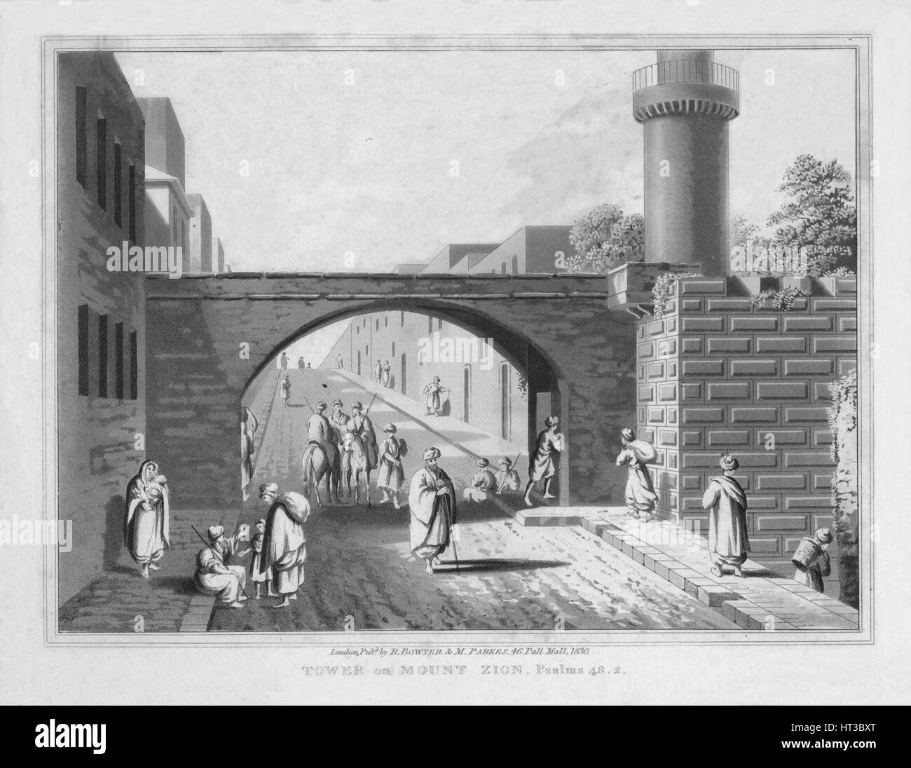 "Tour sur la montagne de Sion. Psaumes 48. 2.', 1830. Artiste : J Clarke. Banque D'Images