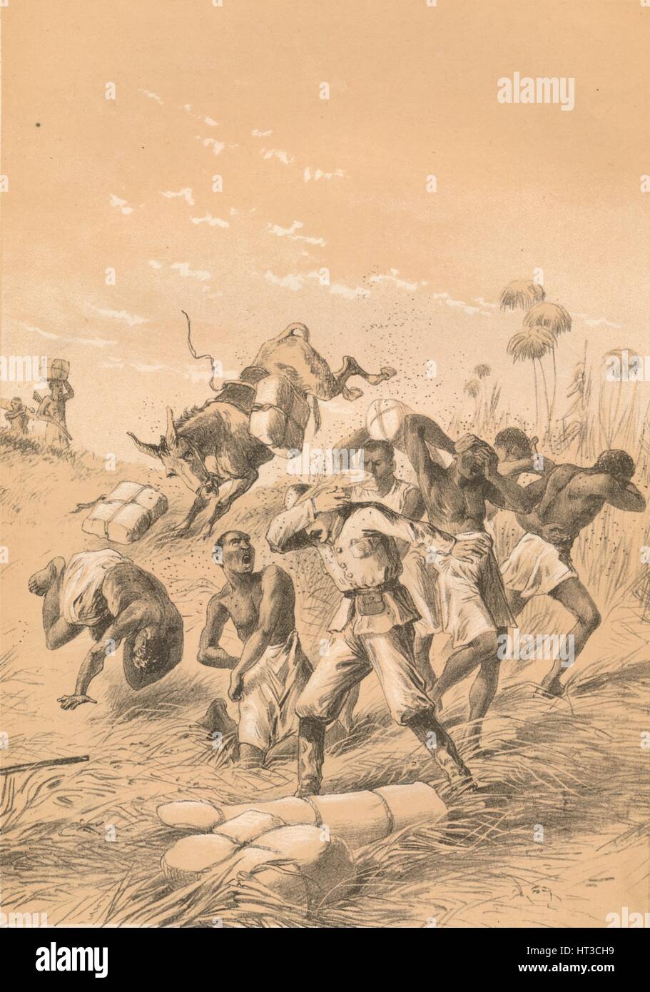 Les voyageurs "piqué par les Abeilles', c1880. Artiste : Inconnu. Banque D'Images