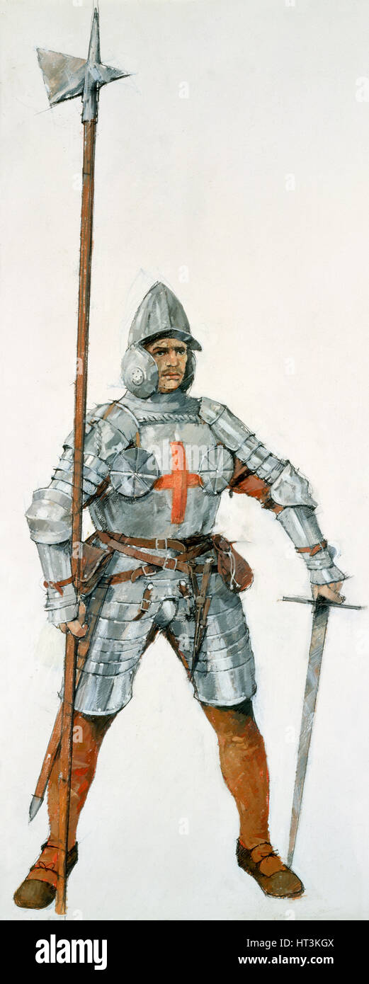 Soldat anglais, bataille de Flodden Field, 1513, (c1990-2010). Artiste : Ivan hdb. Banque D'Images