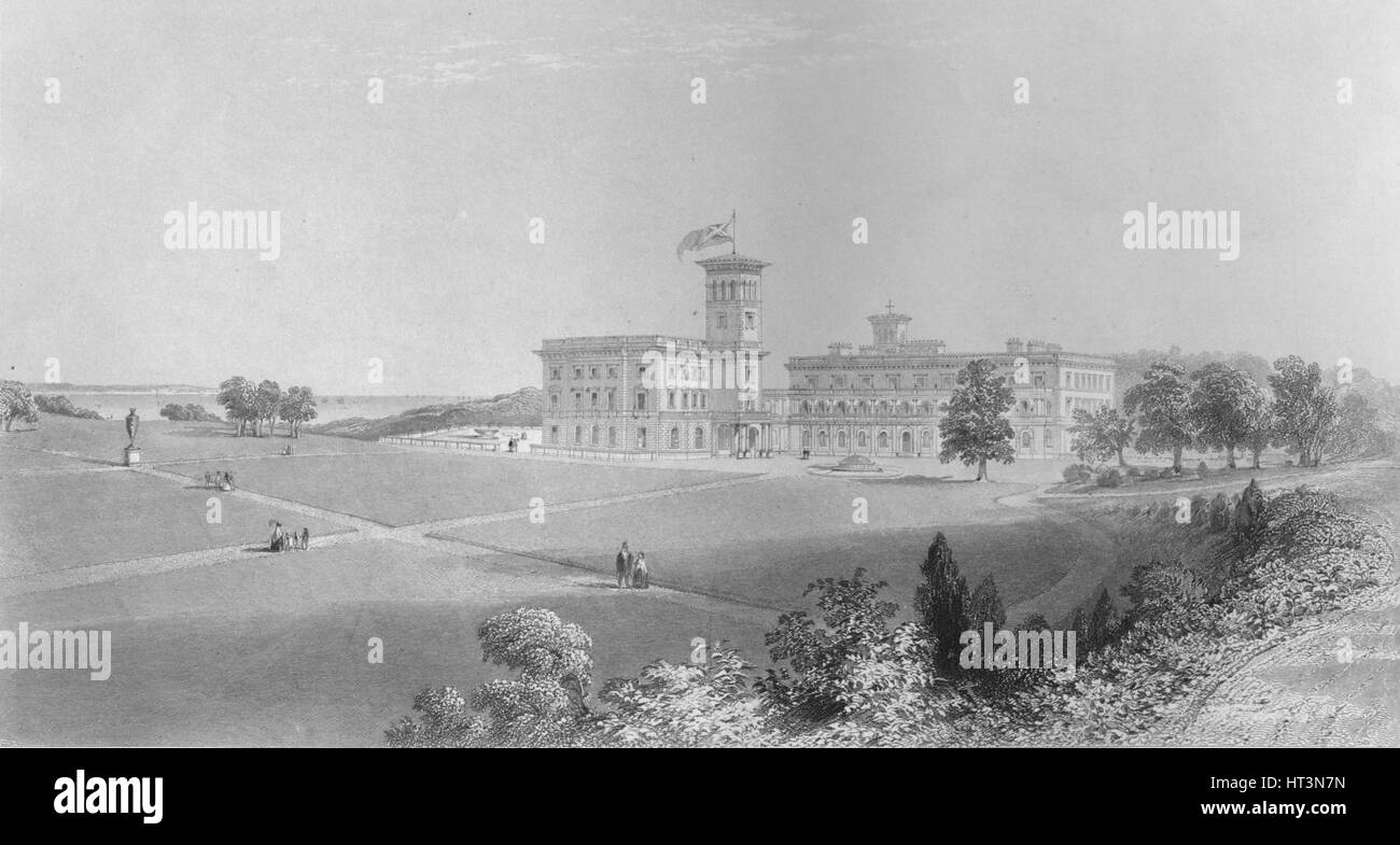 'Osborne House', 1859. Artistes : Edward Paxman Brandard, William Henry Bartlett. Banque D'Images