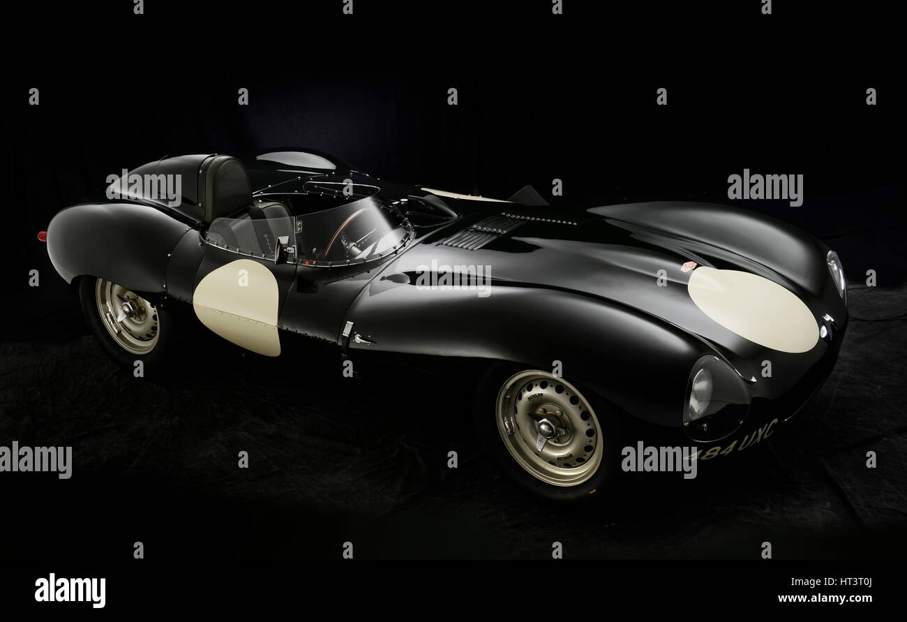 1956 Jaguar D type : Artiste inconnu. Banque D'Images