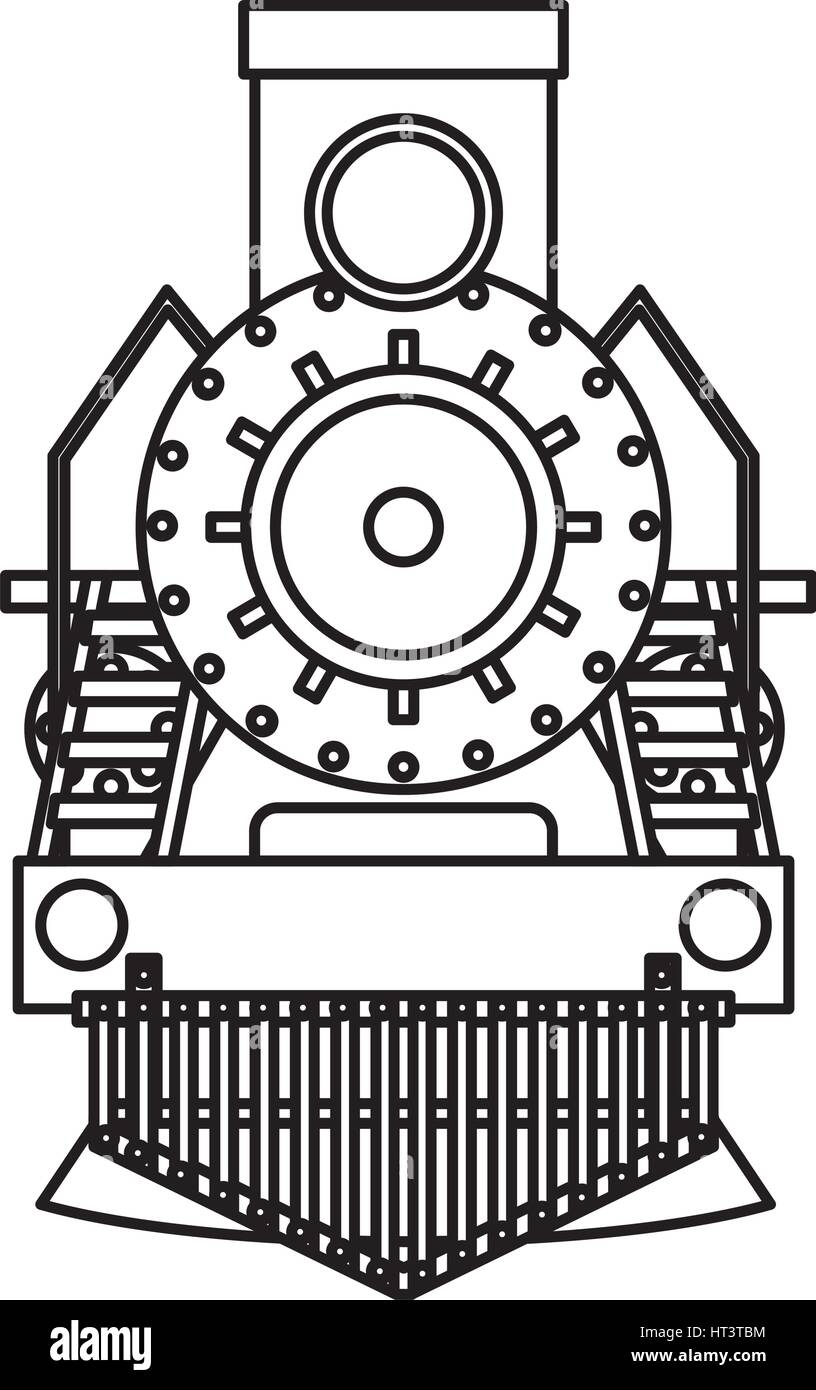 Silhouette train à vapeur icône isolé Illustration de Vecteur