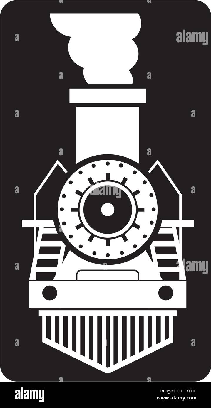 Silhouette train à vapeur icône isolé Illustration de Vecteur
