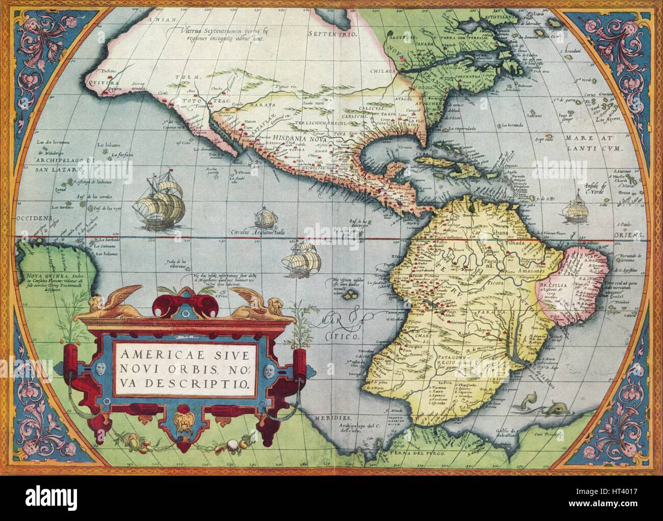'Amérique, ou le Nouveau Monde : de la "Theatrum Orbis Terrarum' par Abraham Ortelius, 1570', 1570, (19 Artiste : Abraham Ortelius. Banque D'Images