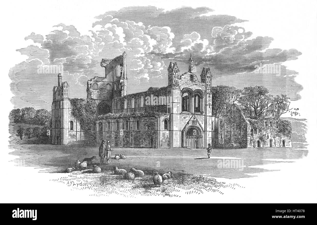 "Du nord-ouest de l', 'Kirkstall Abbey, c1880, (1897). Artiste : Alexander Francis Lydon. Banque D'Images