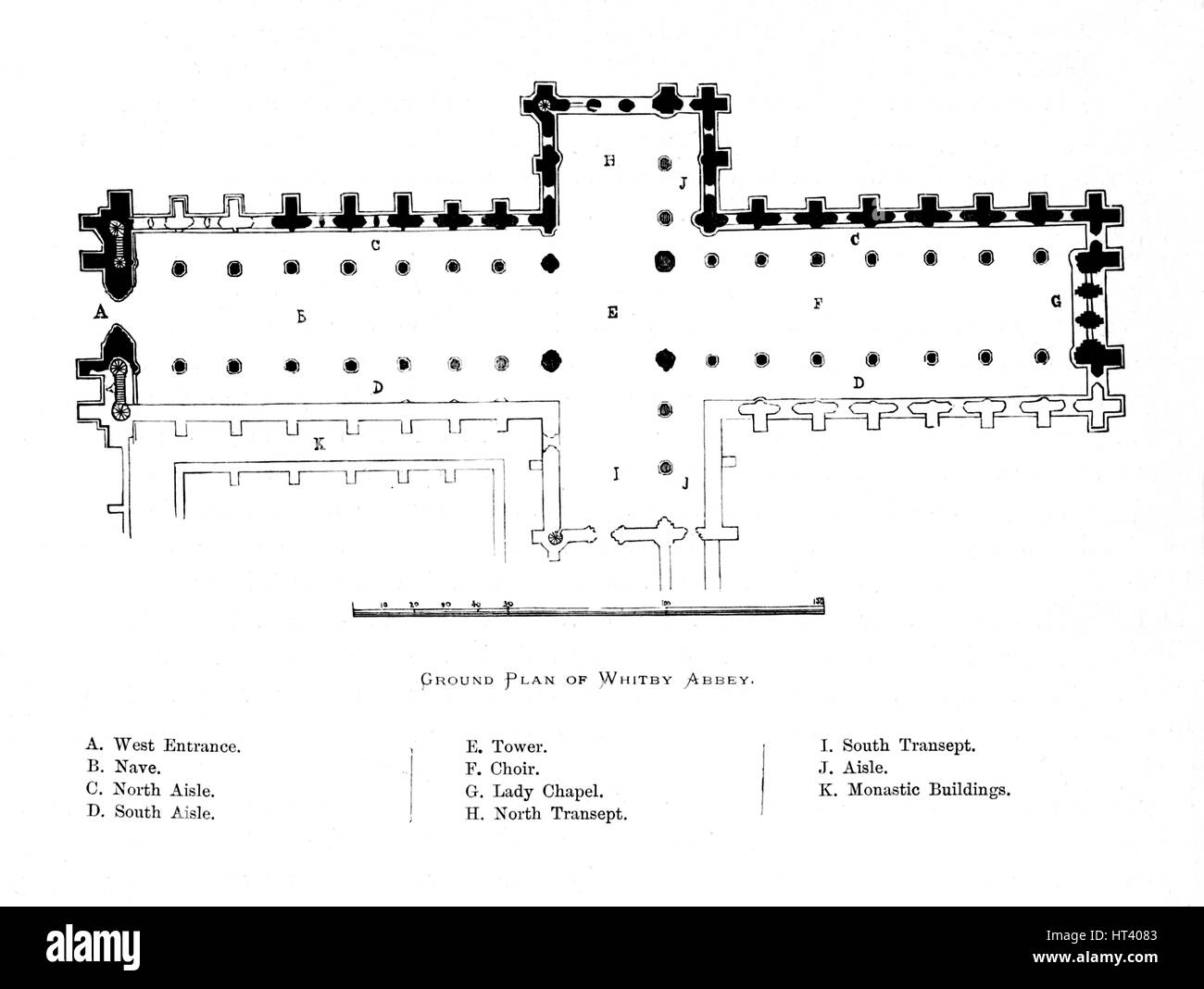 'Plan Masse de l'abbaye de Whitby', 1897. Artiste : Inconnu. Banque D'Images