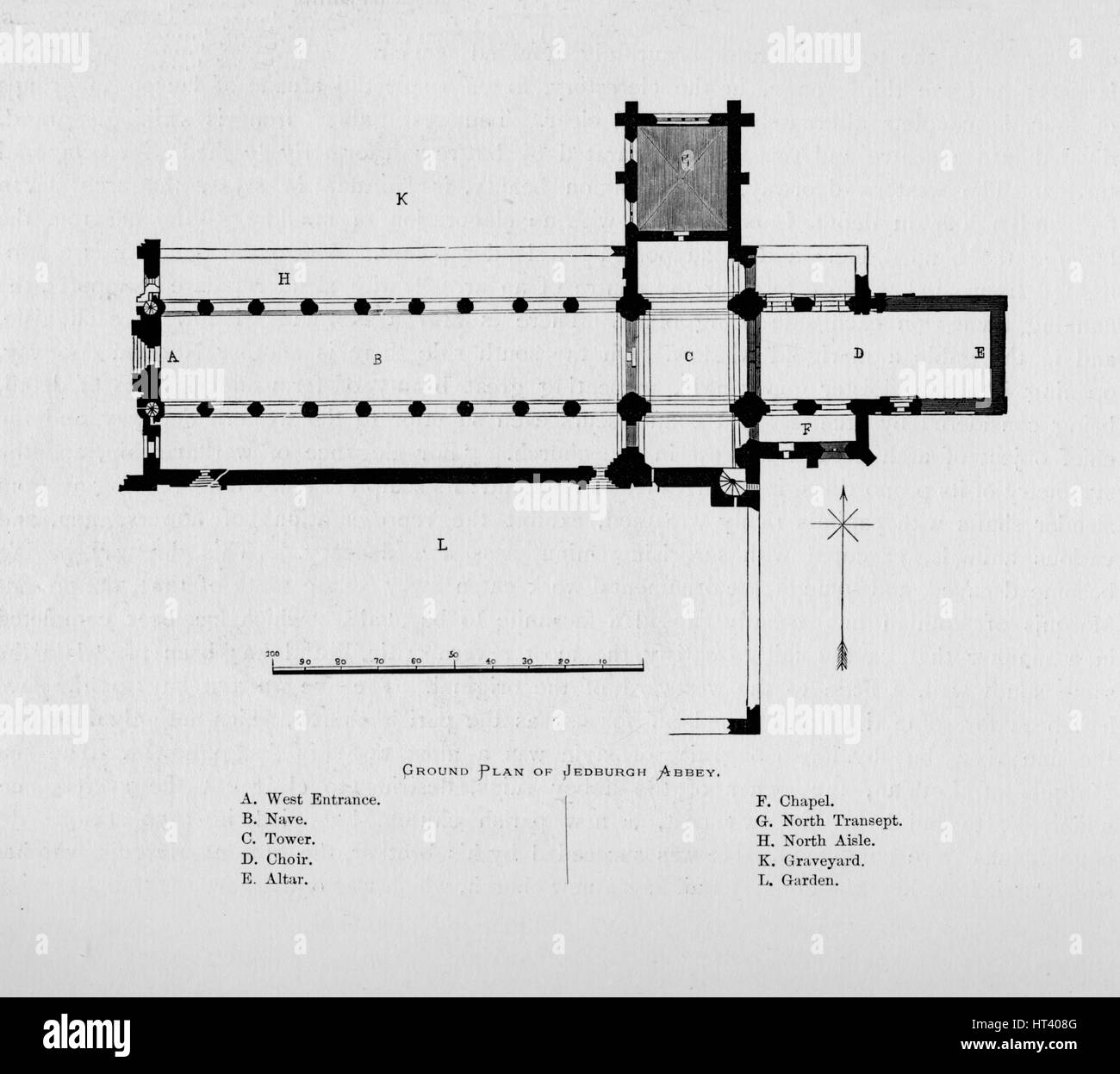 'Plan de masse JEDBURGH ABBEY', 1897. Artiste : Inconnu. Banque D'Images