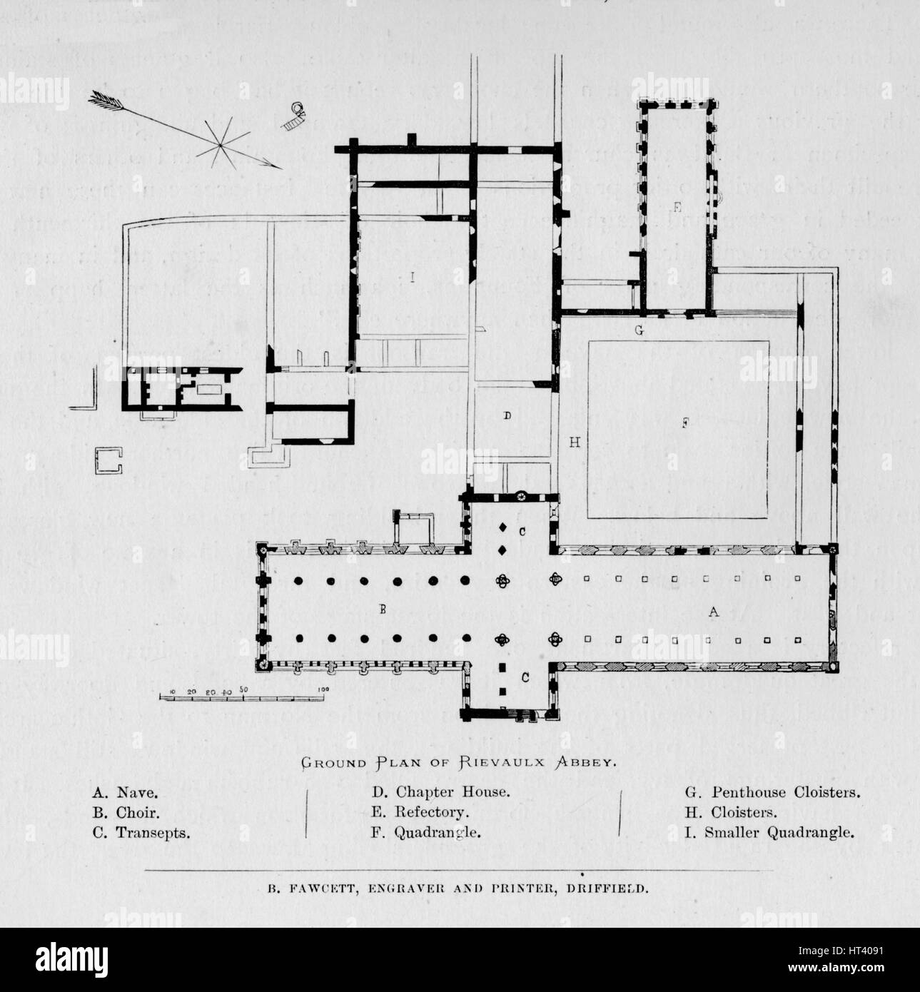 'Plan Masse de Rievaulx Abbey', 1897. Artiste : Inconnu. Banque D'Images